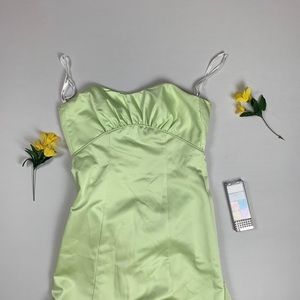 David’s Bridal gown strapless light green